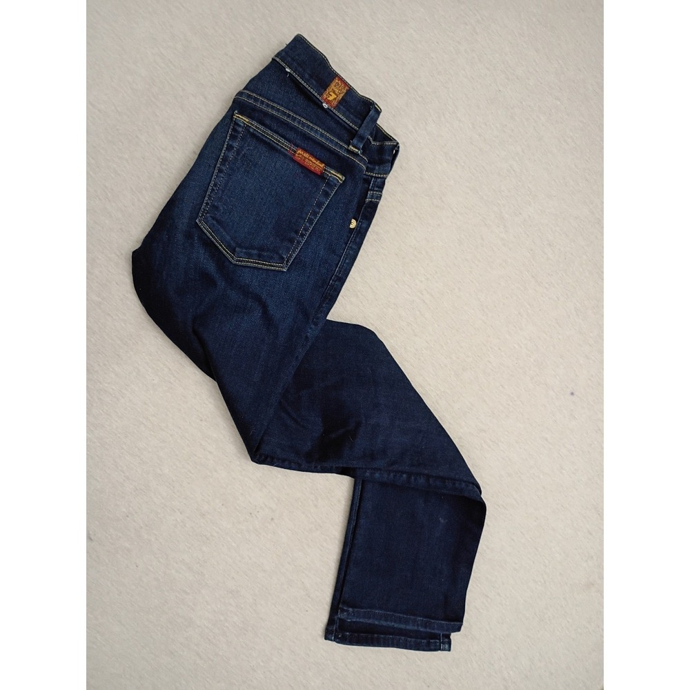 7 For All Mankind Womens Slim Straight Dark Wash Indigo Denim Jeans Size 23